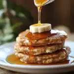 Oatmeal Banana Pancakes with Maple Syrup