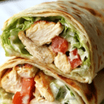 Chicken caesar wrap with fresh lettuce and parmesan