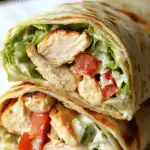 Chicken caesar wrap with fresh lettuce and parmesan