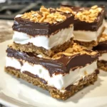 Sourdough Discard S’mores Bars stacked on plate