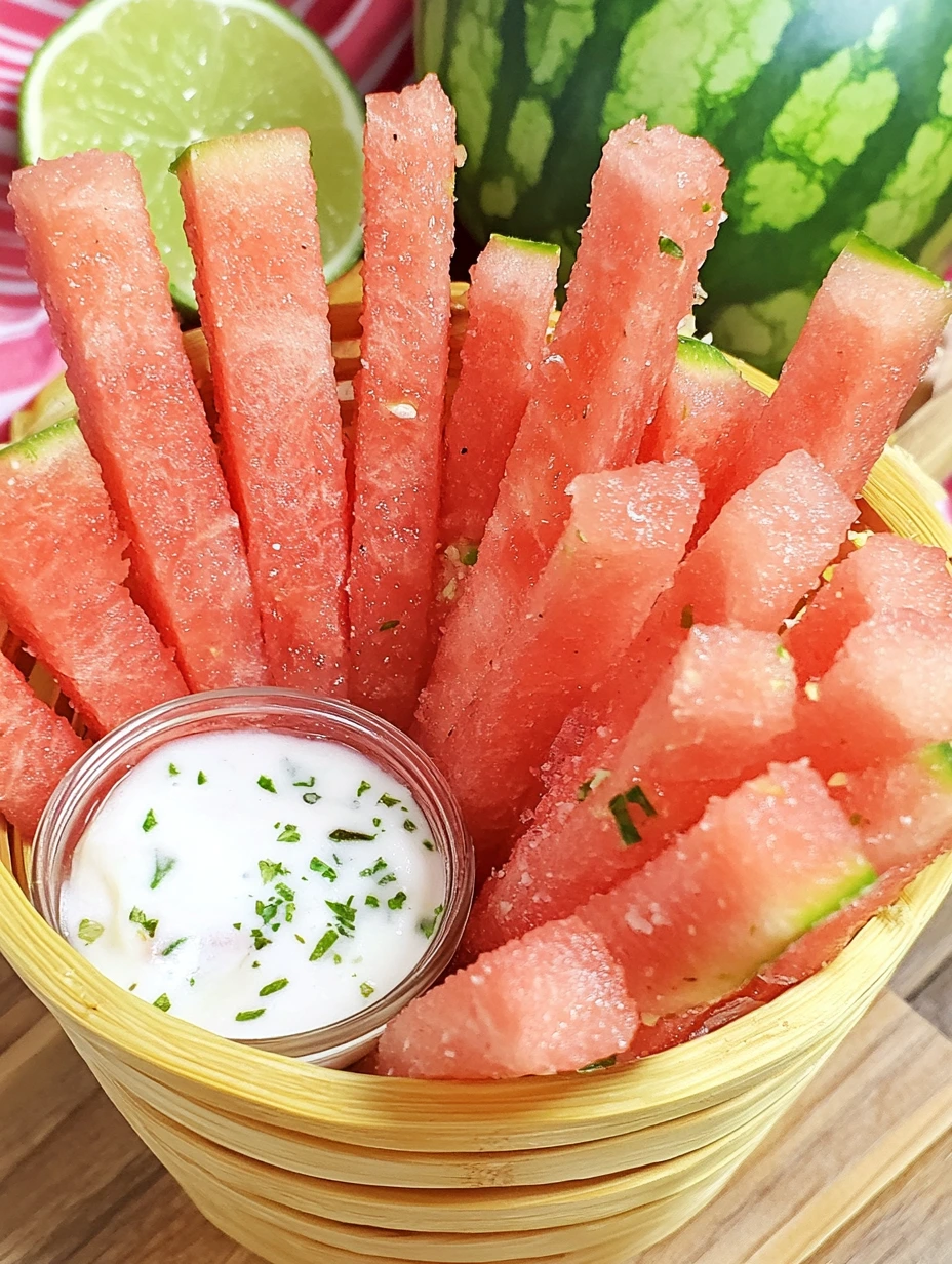 Watermelon Fries with Coconut Lime Dip
