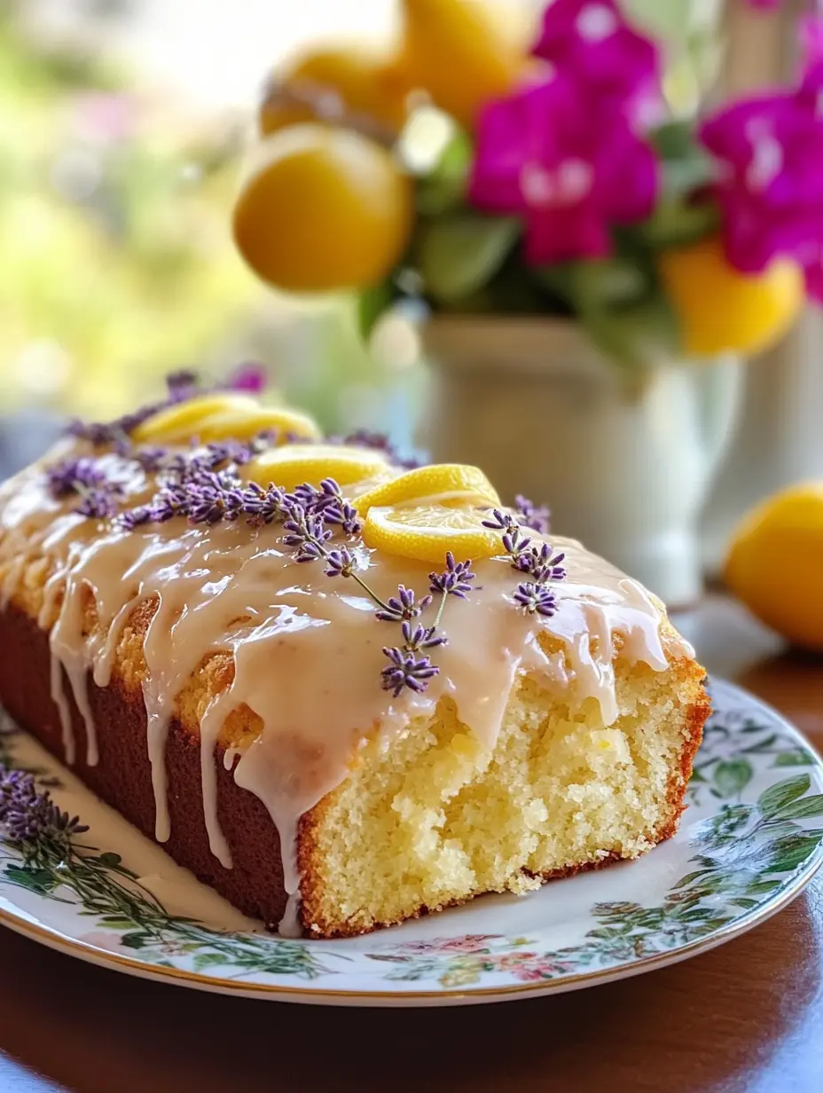 Lemon Lavender Sourdough Discard Loaf Cake