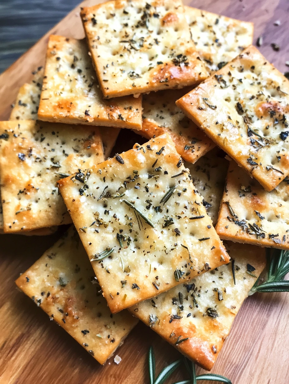 Sourdough Discard Garlic Herb Crackers
