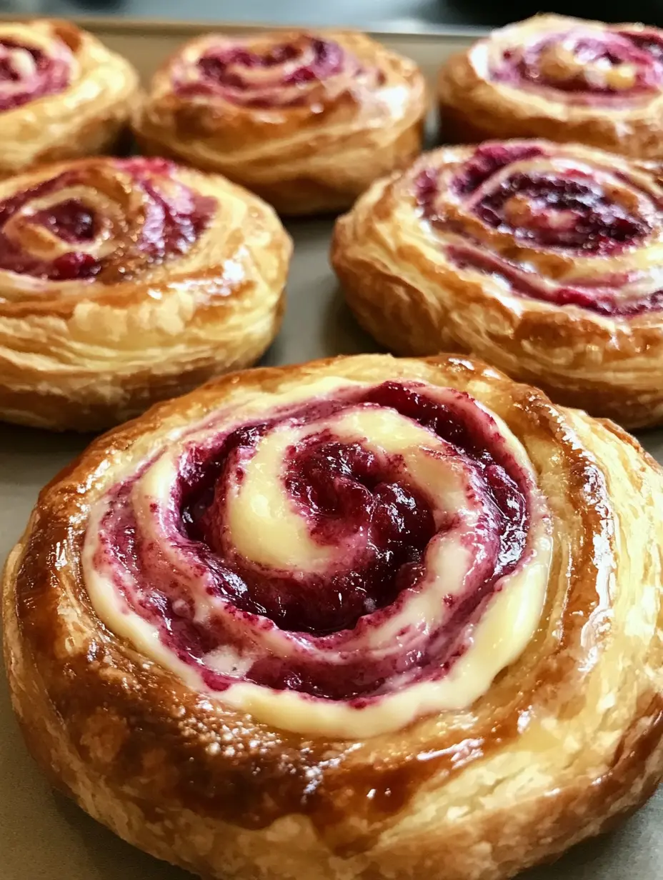 Sourdough Discard Raspberry Cream Cheese Danishes