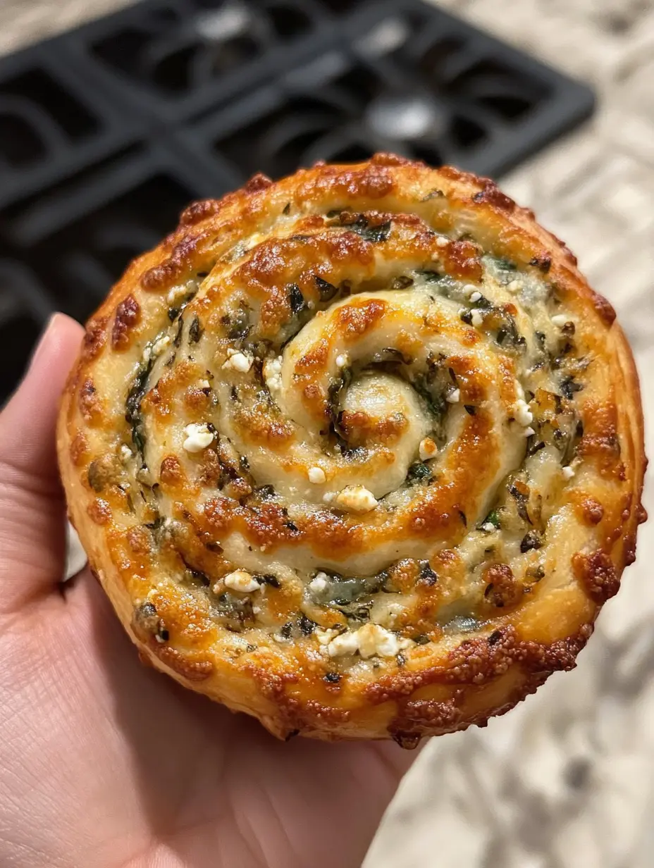 Sourdough Discard Spinach-Feta Pinwheels