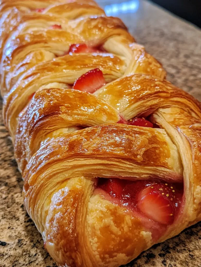 Sourdough Discard Strawberry-Rhubarb Cream Cheese Braid