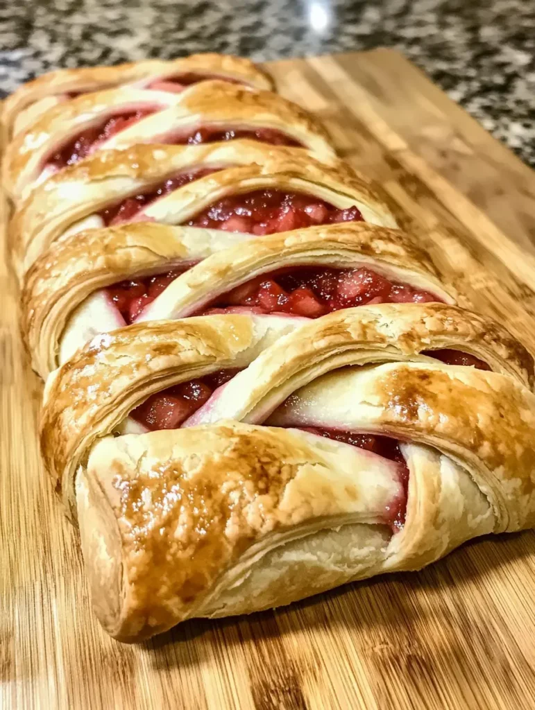 Sourdough Discard Strawberry-Rhubarb Cream Cheese Braid