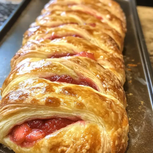 Sourdough Discard Strawberry-Rhubarb Cream Cheese Braid