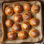 Fresh sourdough pretzel bites just out of the oven