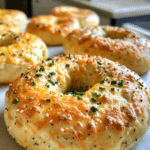 Cheesy Chive Sourdough Discard Bagels