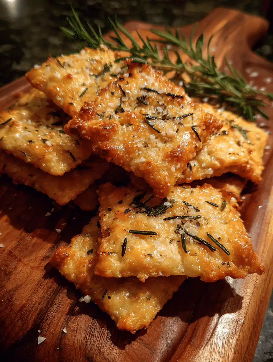Rosemary Sea Salt Sourdough Crackers