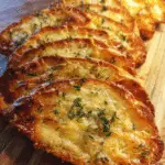 Cheesy Gruyère Crackers on rustic tray with thyme
