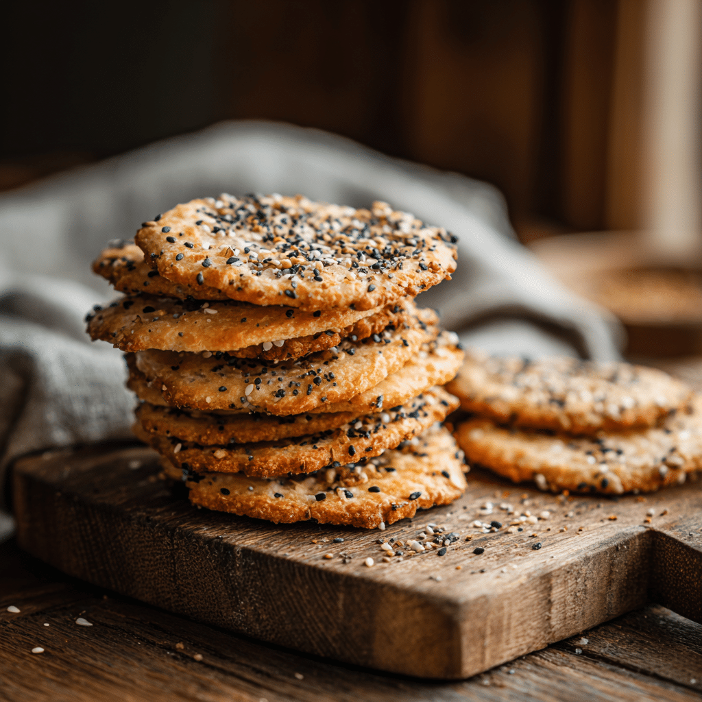 Everything But The Bagel Sourdough Crackers