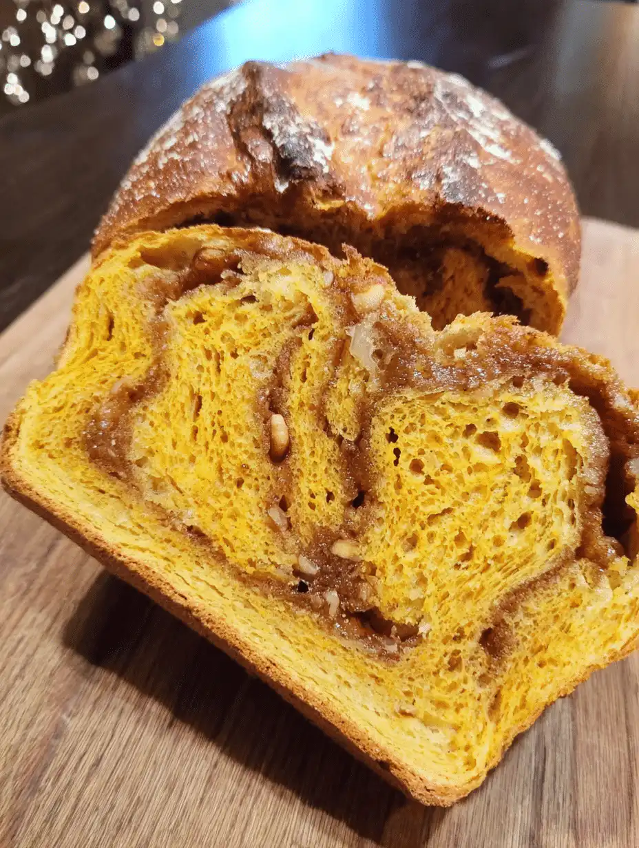Pumpkin Sourdough Bread with Cinnamon Swirl