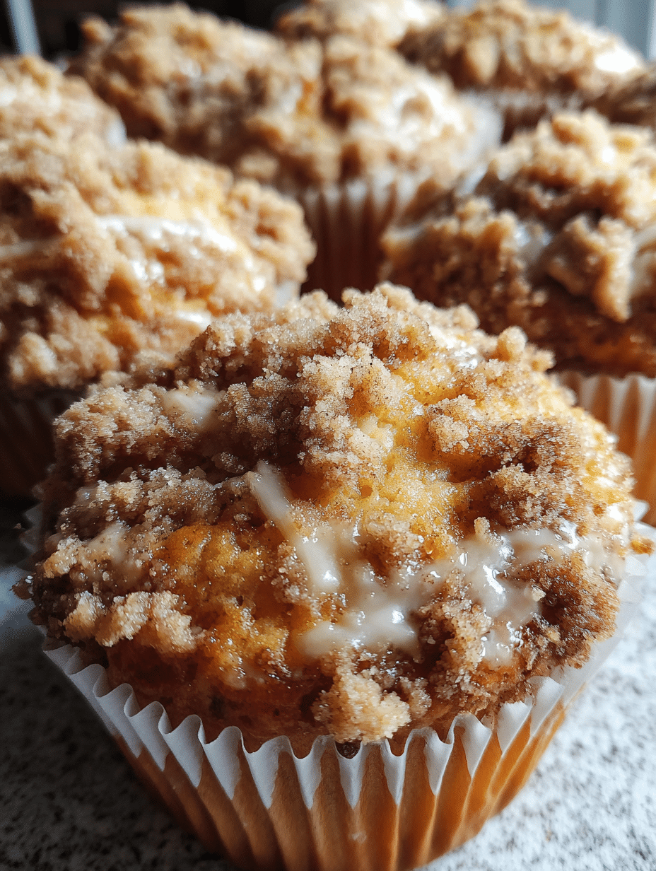 Cinnamon Sourdough Muffins with Streusel on rustic table