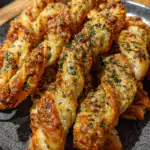 crispy sourdough cheese twists on parchment