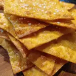 crispy sourdough crackers on rustic table