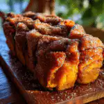 pull apart pumpkin cinnamon bread fresh from oven