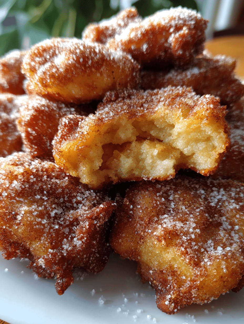 sourdough-apple-fritters-recipe Sourdough apple fritters recipe on wooden plate