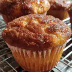Sourdough discard cinnamon sugar muffins on a baking tray