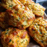 sourdough discard herb biscuits stacked with chives