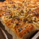 Sourdough discard snack bread with melted cheese