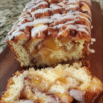 Apple fritter discard loaf with glaze