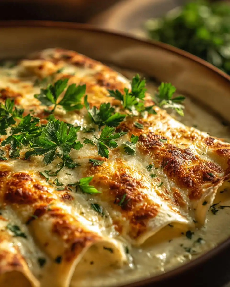 Creamy White Chicken Enchiladas