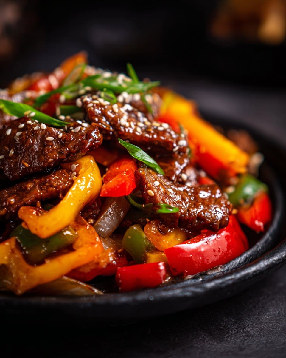 Sizzling Chinese Pepper Steak with Onions