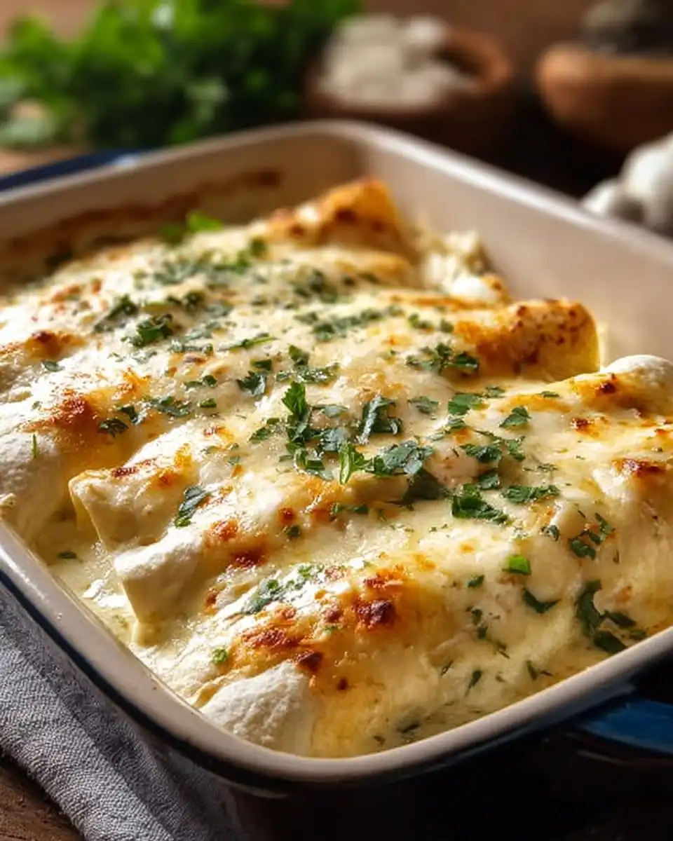 Creamy White Chicken Enchiladas