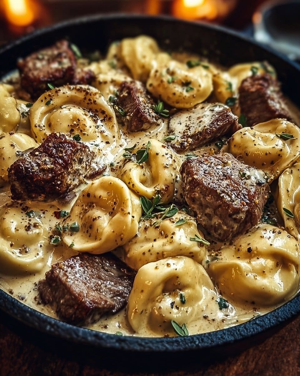 Cracked Garlic Steak Tortellini in Creamhouse Sauce Bliss