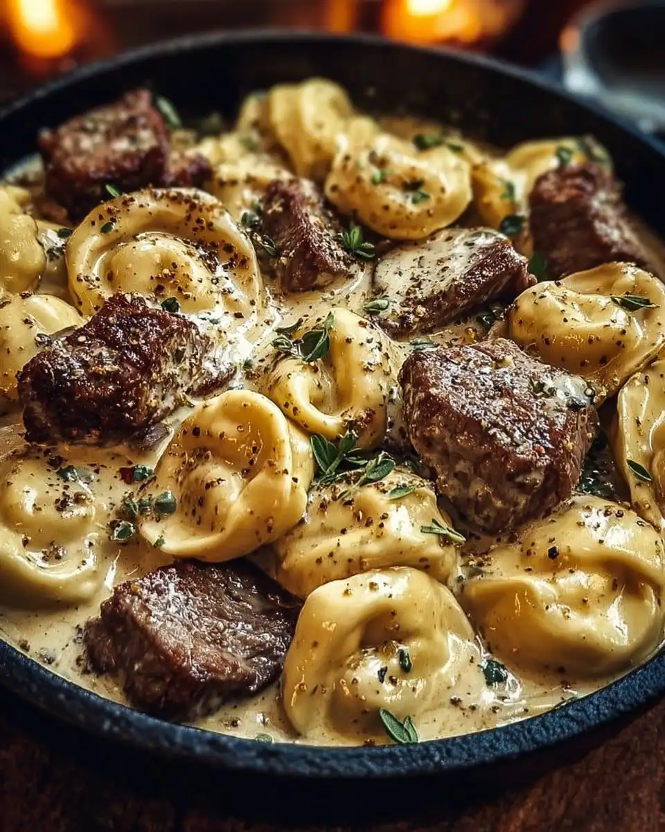 Cracked Garlic Steak Tortellini in Creamhouse Sauce Bliss