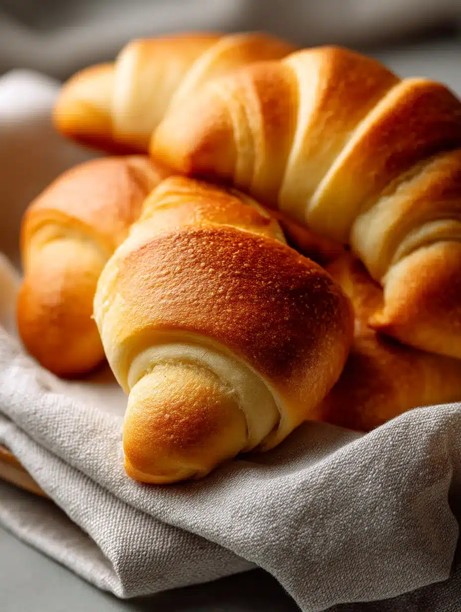Sourdough discard crescent rolls on baking tray
