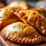 sourdough discard empanadas baked golden on tray