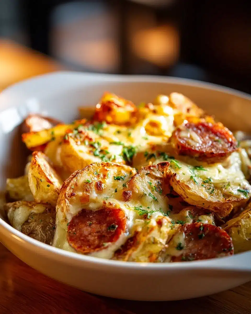 Cheesy Ranch Potatoes and Smoked Sausage