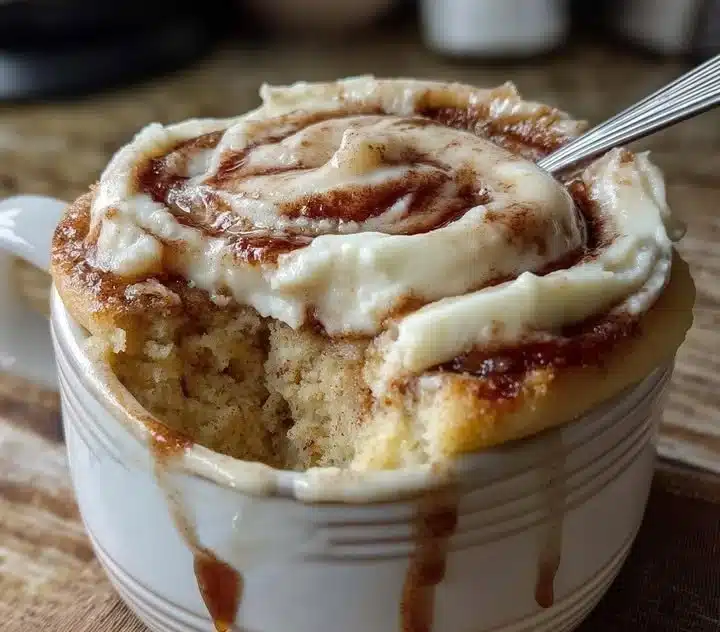 5-Minute Cottage Cheese Cinnamon Roll Mug Cake