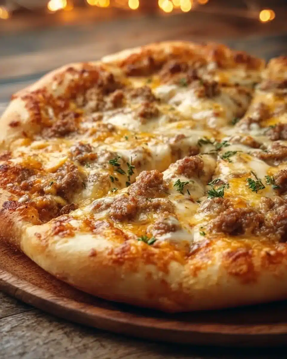 Breakfast Sausage Gravy Pizza