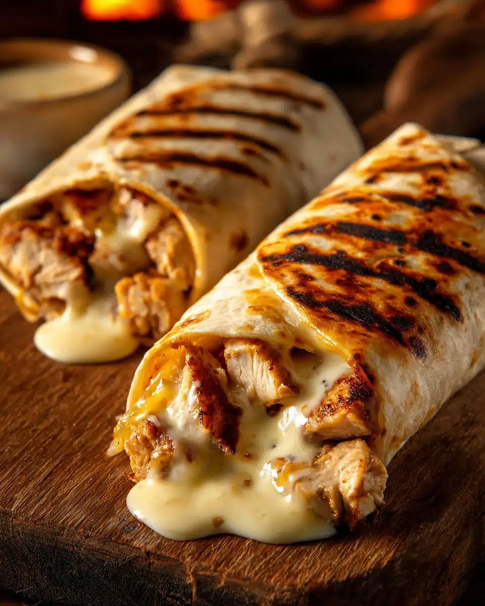 Cheesy Garlic Chicken Wraps