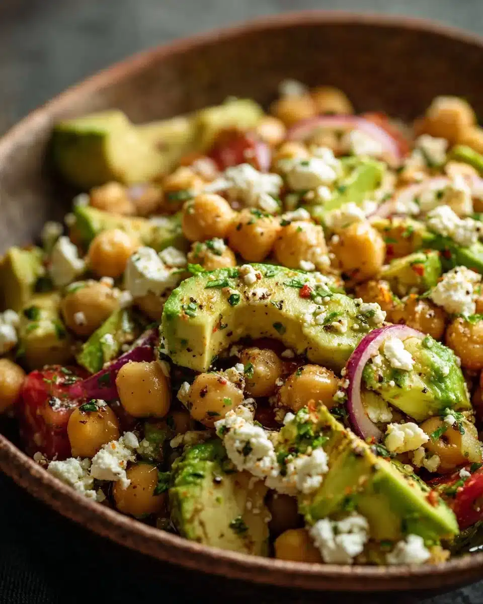 Chickpea Feta Avocado Salad