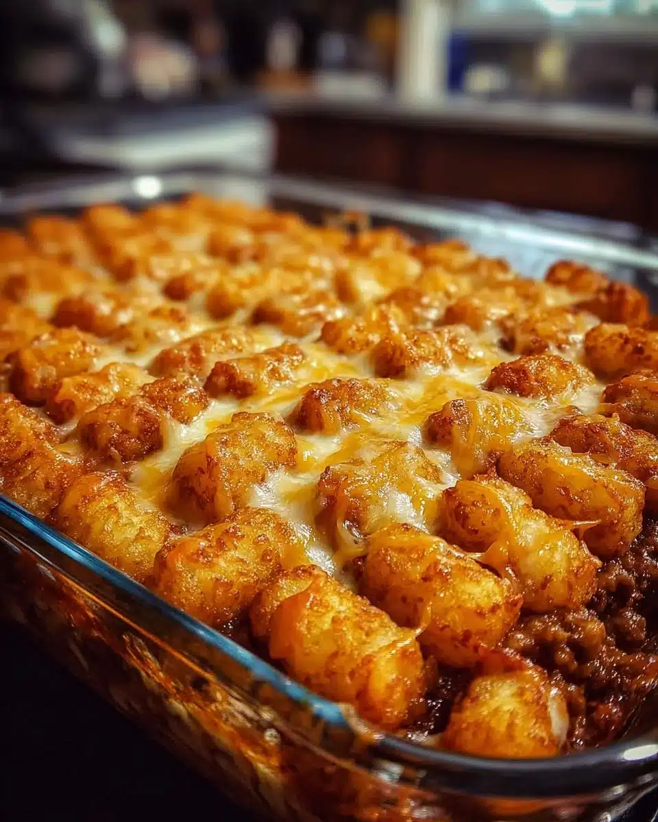 Chili Cheese Tater Tot Casserole