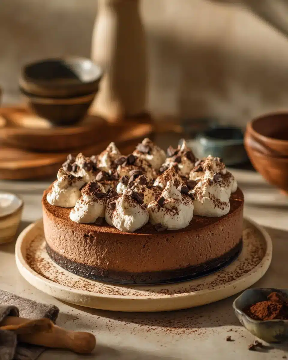 Decadent Hot Cocoa Cheesecake with Marshmallow Whipped Cream