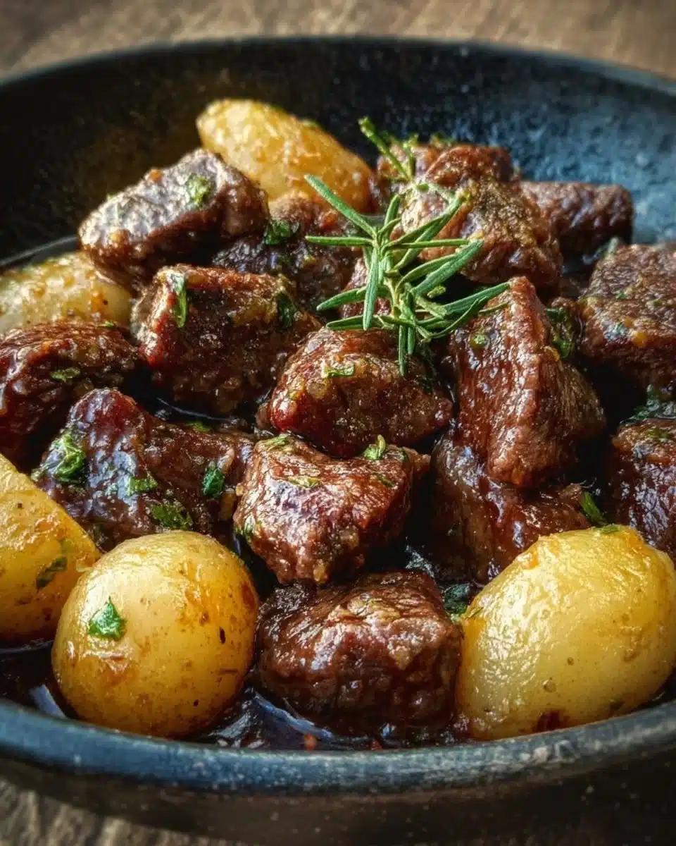Garlic Butter Beef Bites with Potatoes