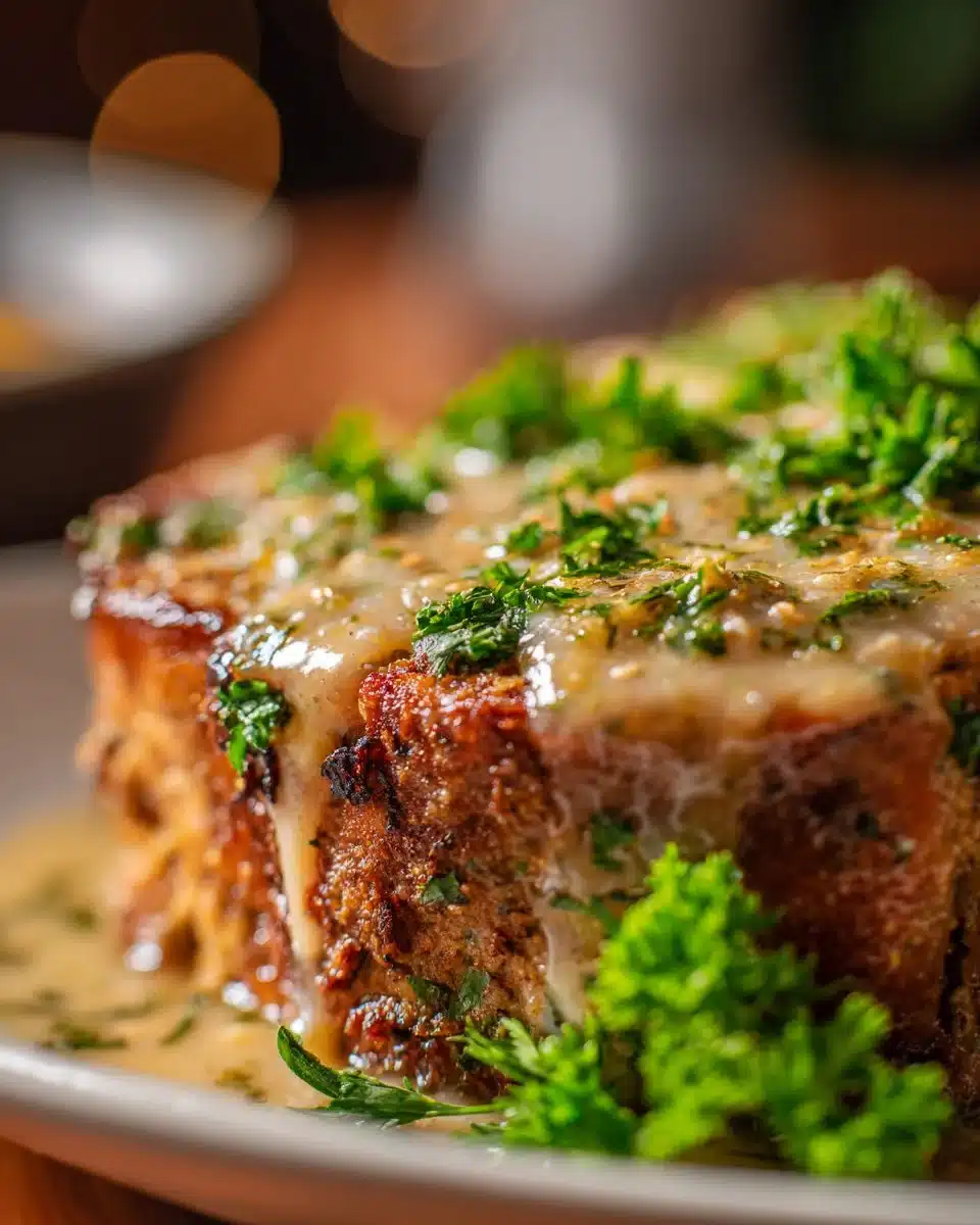 Garlic Parmesan Chicken Meatloaf