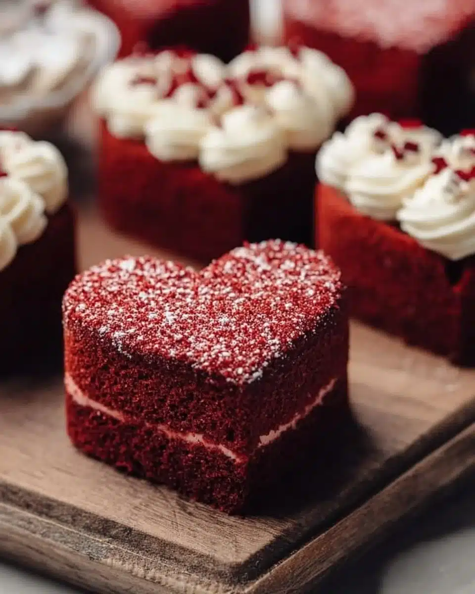 Heart-Shaped Red Velvet Mini Cakes