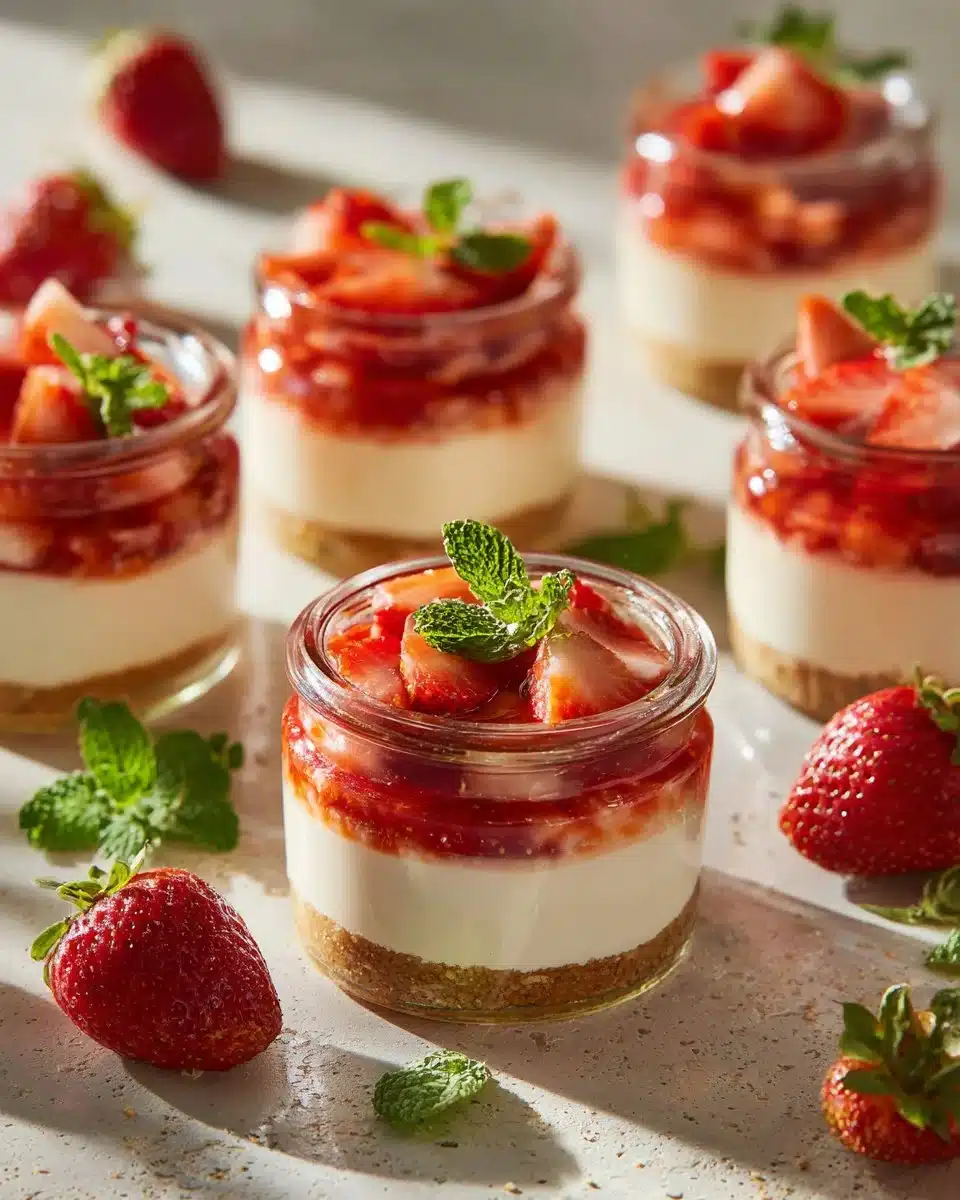 High-Protein Strawberry Cheesecake Jars Recipe