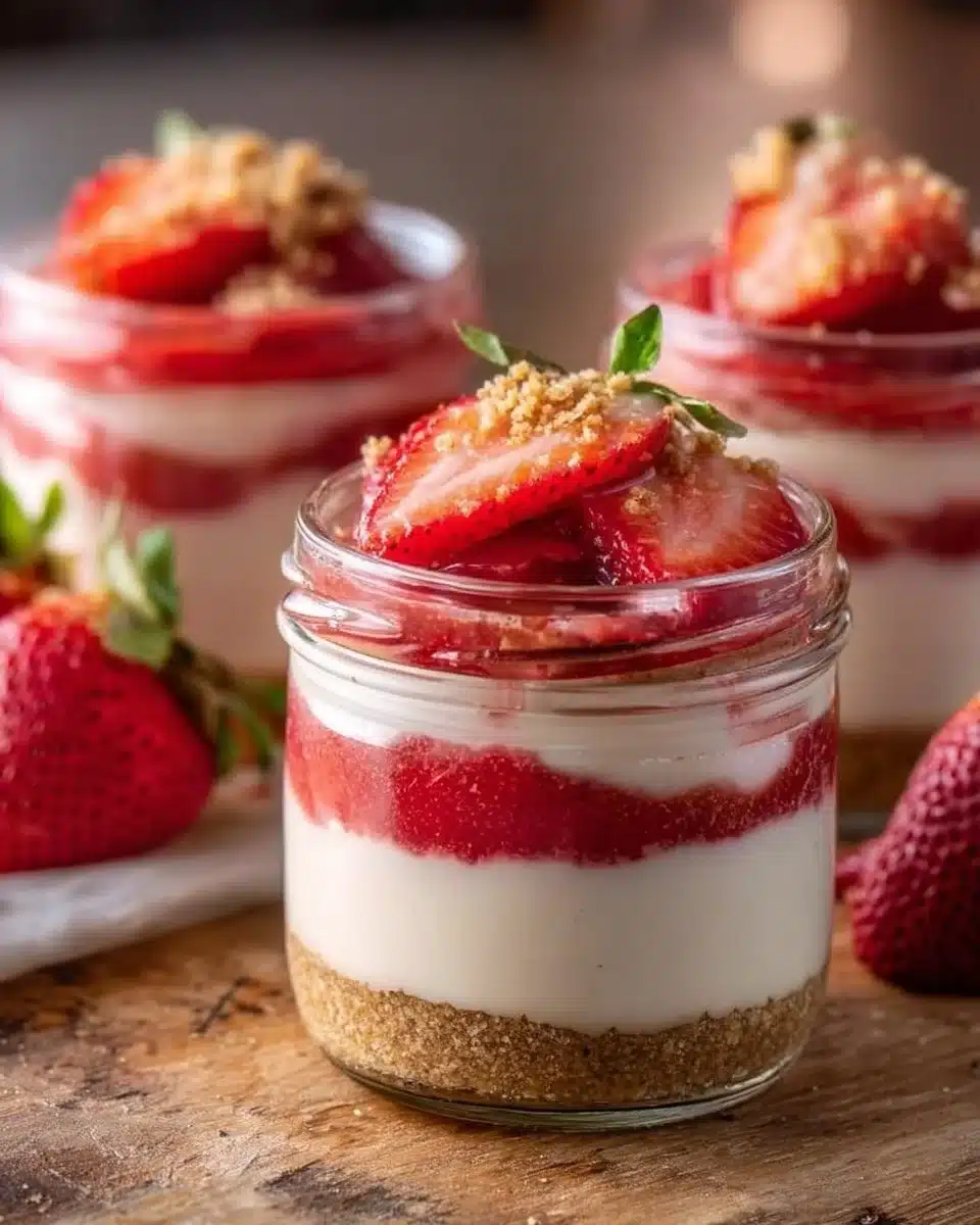 High-Protein Strawberry Cheesecake Jars Recipe