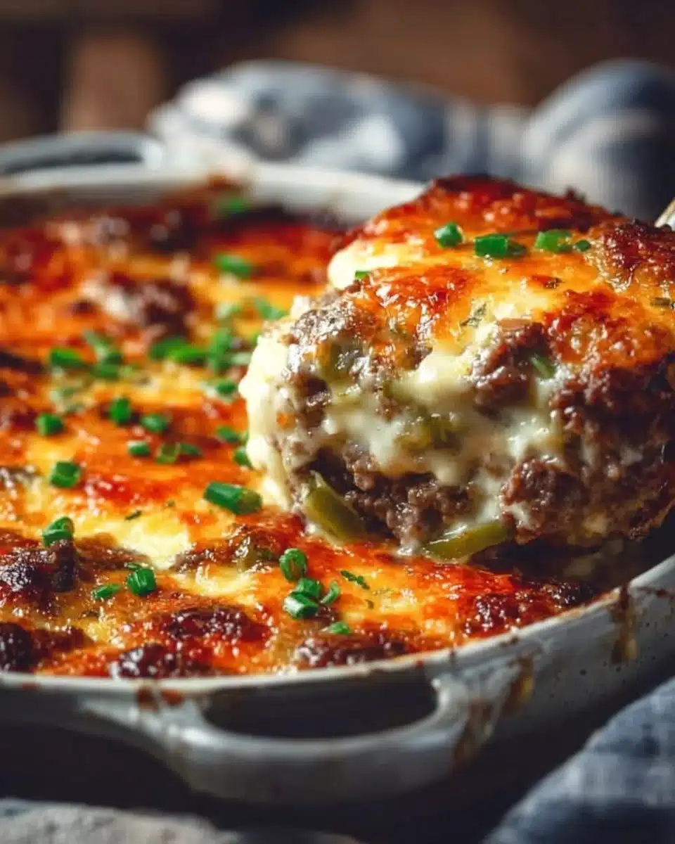 Low Carb Philly Cheesesteak Casserole