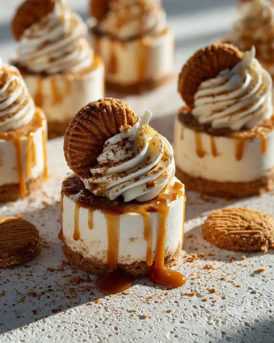 Mini No Bake Biscoff Cheesecakes