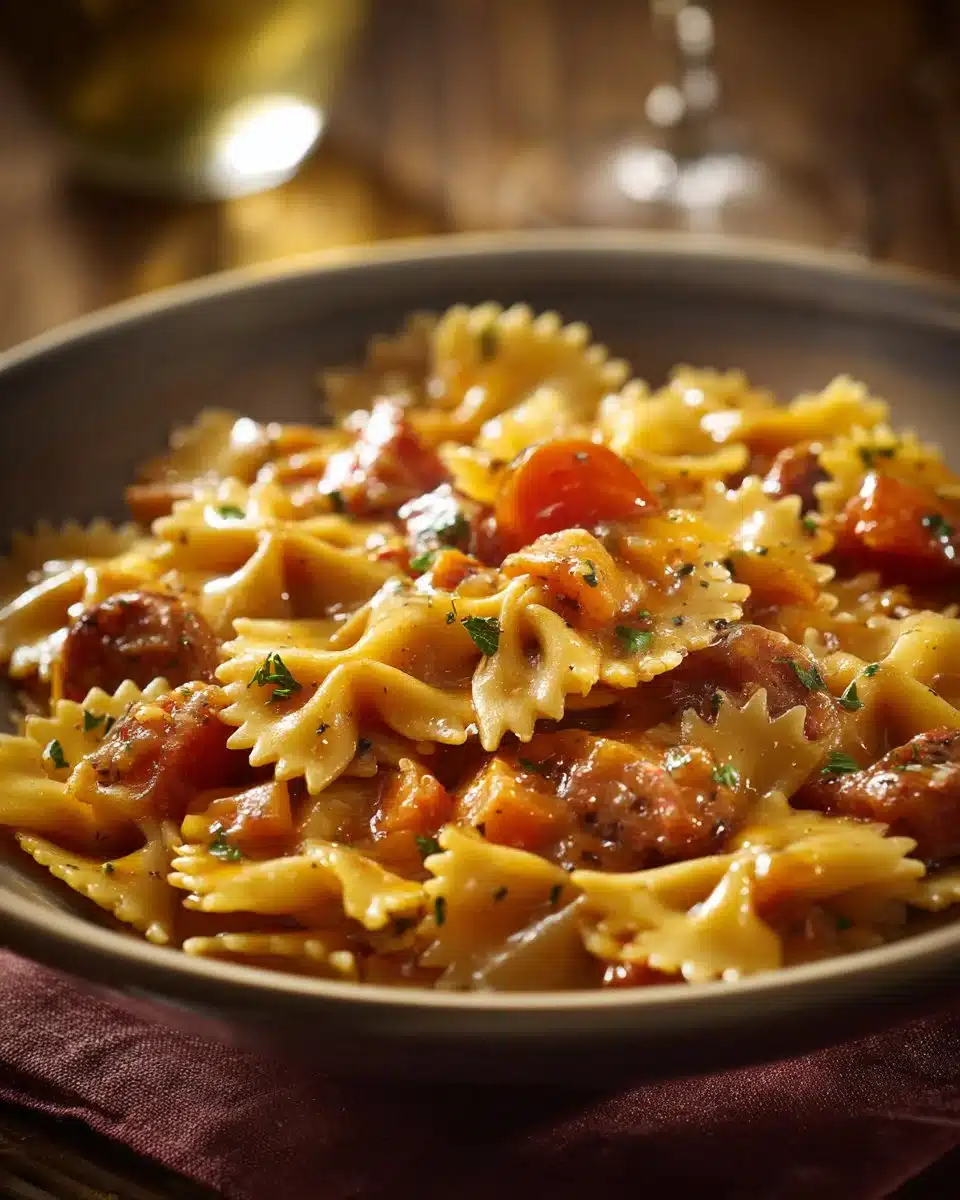 One Pot Creamy Cajun Sausage Pasta