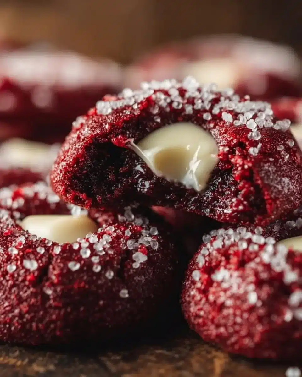 Red Velvet Thumbprint Cookies